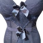 Vintage Corset Bra Lace Bow Black adjustable straps size medium Photo 4