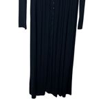 HATCH Button Front Ribbed Maxi Dress Women’s Size Medium Black Long Sleeve Photo 3