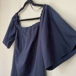 ZARA Trafaluc  Short Sleeve Mini Shift Dress Navy Blue ~ EUC Women’s Size L Photo 3