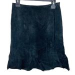 Alfani black suede novelty mini pieced bell shape skirt size 8 petite Photo 1