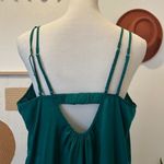 Jewel Tone Emerald Silky Satin Slip Halo Lingerie Layering Summer Dress Size L Photo 2