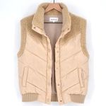 Heartloom Otis Vegan Leather Sherpa Puffer Vest Tan Cream Women's S Photo 0