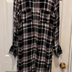 Maurice's Relaxed Flannel Plaid Duster Tunic Top Holiday Soft Cozy Comfy Large Photo 0