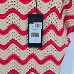 Rails Coen Ruffle Sleeve Peplum Sweater Small Cherry Oat Stripe Photo 2
