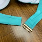 Victoria's Secret  Bikini Size 34B Green Blue Ruched Lightly Lined Underwire Swim Photo 3