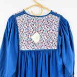 MATTA 100% cotton beautiful blue quilted midi dress NWT Size XS Photo 9