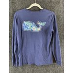 Vineyard Vines  Women’s Shirt Long Sleeve Crew Neck Lightweight Pocket Blue Sz S Photo 9