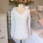 Faded Glory White Cotton Sweater Pullover Hooded Photo 1