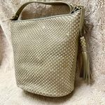 YSL RARE Vintage Woven Taupe Shoulder Bag Full Inclusion Photo 6