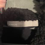 Vince  Shearling Collar Moto Zip Jacket Black Womens Size XS Photo 7