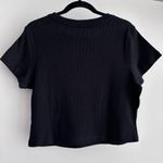 True Religion  Baby Tee Womens XL Black Crop Top Rib Logo Y2K Streetwear Baddie Photo 5