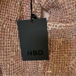 NWT Revolve x NBD Mark Mini Dress in Copper Sequin cross back strap size Small Gold Photo 9