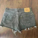Levi's  501 Black Denim High Waisted Cut Off Jean Shorts , Size: 29, wash black Photo 7