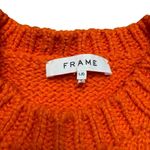 frame denim Frame Round Neck Cotton Knit Cropped Sweater Orange Large Photo 3