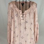 a.n.a . Peach Boho Tunic Top with Ties and Ruffles Women’s Size Medium Photo 8