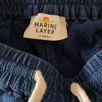 Marine layer Cipes Beach High Rise Cotton Shorts in Indigo Blue Photo 3
