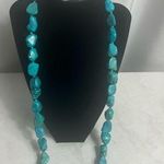 Turquoise The Lucky Stone Necklace and Bracelet Set Large Stones New Long Blue Photo 0