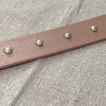 Blush Pink Vegan Leather Belt with Faux Pearl Studs ~39" Photo 2