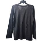 Life is Good Graphic Tee Long Sleeve V-Neck Keep Shining Top Gray Photo 1