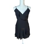 1. State  Faux Wrap Ruffle Romper in Rich Black Small New Womens Mini Photo 3