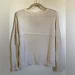 Roxy Scoop Neck Cream Colored Knit Long Sleeve Sweater A236 Photo 7