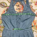 True Craft  small juniors desert dreams chambray denim halter v neck romper new Photo 1