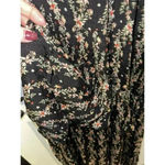 ZARA  Maxi Dress Size M Black Red/Pink Floral Chiffon Long Sleeve Lined Ruffled Photo 1