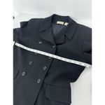 Ann Taylor Vtg LOFT 100% Wool Double Breasted Blazer Jacket Sz 10 Black Academia Photo 5