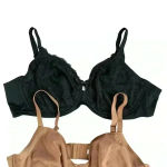 Auden‎ Women's Black, Beige Lightweight Underwired Bra Set of 3 Size 46DDD Tan Photo 4