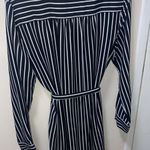 Loft  Black and White Buttoned Long Sleeve Shirt Dress size M Photo 4