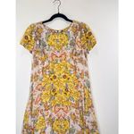 Free People  Womens Dress Yellow Yara Mini Floral Short Sleeve A Line Boho Small Photo 4