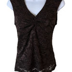 Rampage VTG M Brown Floral Lace Babydoll Tank Top Whimsigoth Twist Front Y2K Photo 0