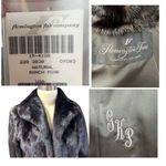 Mob wife Flemington Furs Mink Fur Ranch Natural Blk Mint Sz S/M Matching Hat vtg Black Size M Photo 12