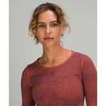 Lululemon  Wunder Train Cropped Long Sleeve Shirt Crackle Glaze Vintage Orange La Photo 4