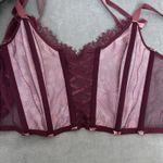 Victoria's Secret Victoria’s Secret Dream Angels Corset Top Bra Burgundy Size Medium 36B Ribbon Photo 6