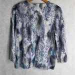 Alfred Dunner Petite Metallic Snakeskin Animal Print Beaded Sweater Size PXL Blue Photo 1