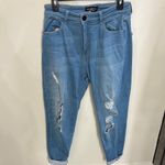 FitJeans High Waisted Super Ripped Mom Jeans Blue Size undefined Photo 1