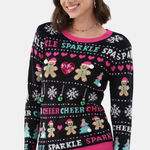 No Boundaries Christmas Womens Sweater Teddy Bear Balls Ornaments Hearts Sequins Size Medium Photo 0