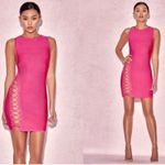House Of CB Sakara Hot Pink Side Lace Bandage Dress Womens Small Photo 13