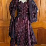 Vintage 50s/60s Full Circle Cocktail Party Dress XS/S Brown Photo 2