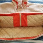BP Faux Shearling Bomber Jacket Zip Front Wide Collar Beige Burnt Women's Size M Photo 5