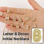 Balloon Zircon Letter B Initial Necklace Gold Photo 1