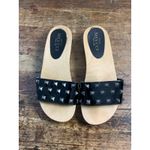 Sesto Meucci  Sandals Black Stephy Studded Patent Clog Wood‎ Bottom Women sz 37 Photo 1