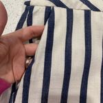 Gianni Bini  Sz L Pants Wide Cropped Crop Cream Navy Vertical Stripes Nautical Photo 4