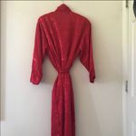 Victoria's Secret Vintage VS red floral silky robe Photo 7