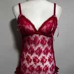 Victoria's Secret  Sexy Little Things Lace Babydoll Slip Pink Red Bows Small Photo 0