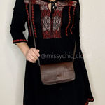 Vera Pelle  Dark Brown Genuine Leather Flap Crossbody Bag Photo 0