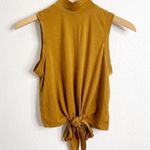 Lululemon Tank Top Mustard Tie Front Mock Neck Size 4 Photo 0