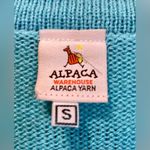 NWT Alpaca Wool Sweater Women’s Cozy & Soft Zip Up Turquoise Cardigan Size Small Blue Photo 3