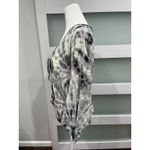Blu Moon Tie Front Long Sleeve Rayon Top XS Tie Dye Black White Grey Photo 1